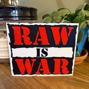 WWE RAW is WAR Wall Plaque: Vintage Wrestling Decor for Man Cave